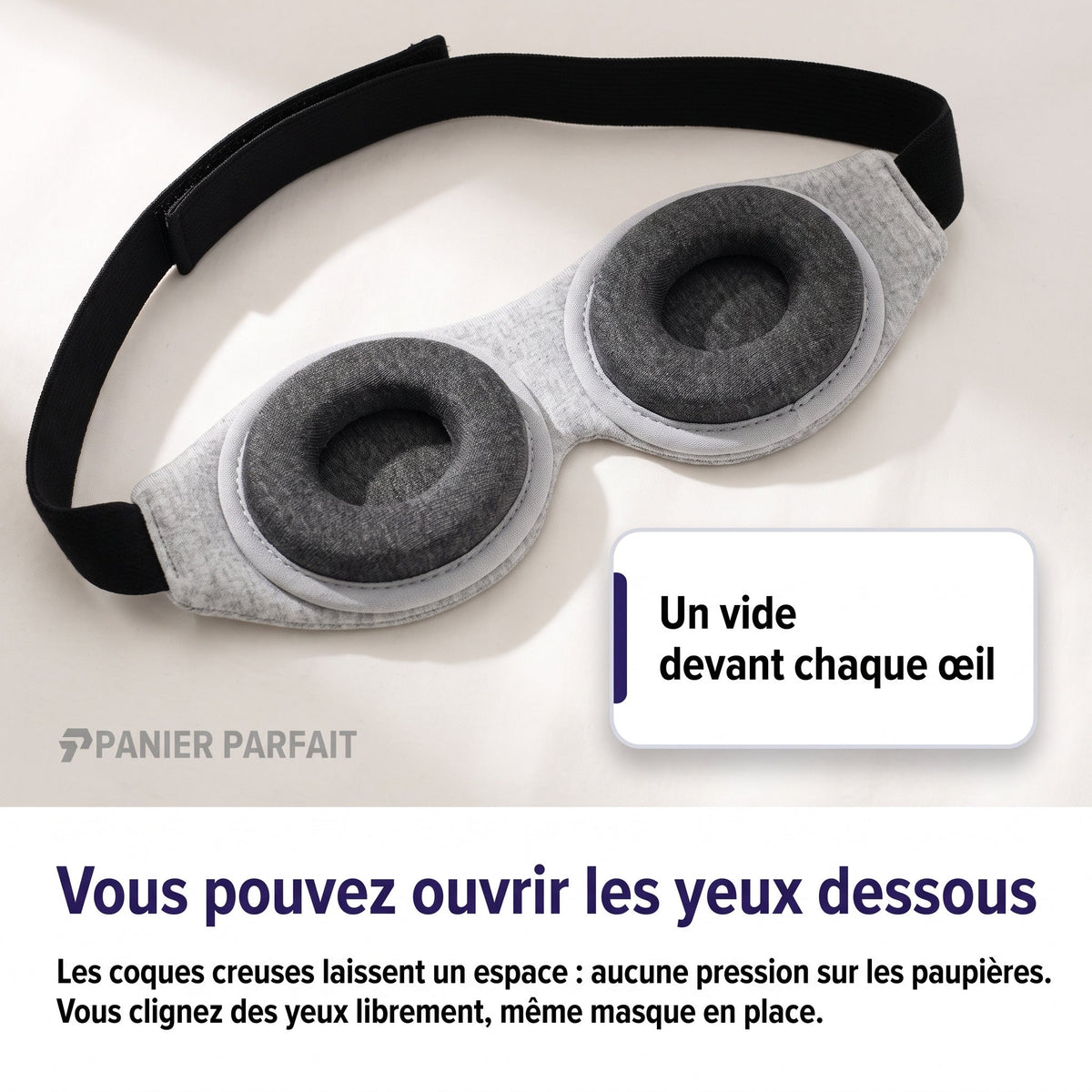 Masque de sommeil ajustable sans pression oculaire