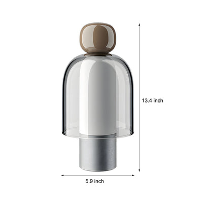 Lampe de table rechargeable en verre transparent à LED dimmable
