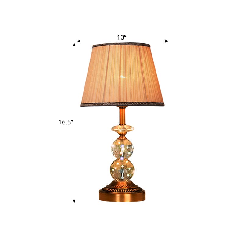 Lampe de table élégante forme conique cristaux taillés
