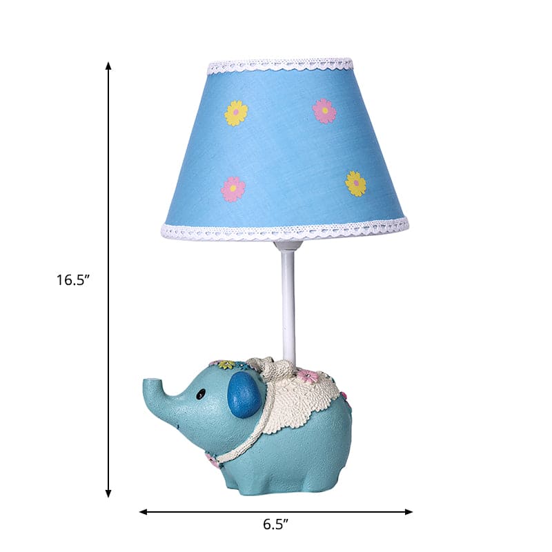 Lampe de table décorative à motif floral base éléphant