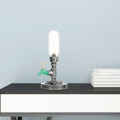 Elegant Clear Glass Table Lamp with Round Lampshade