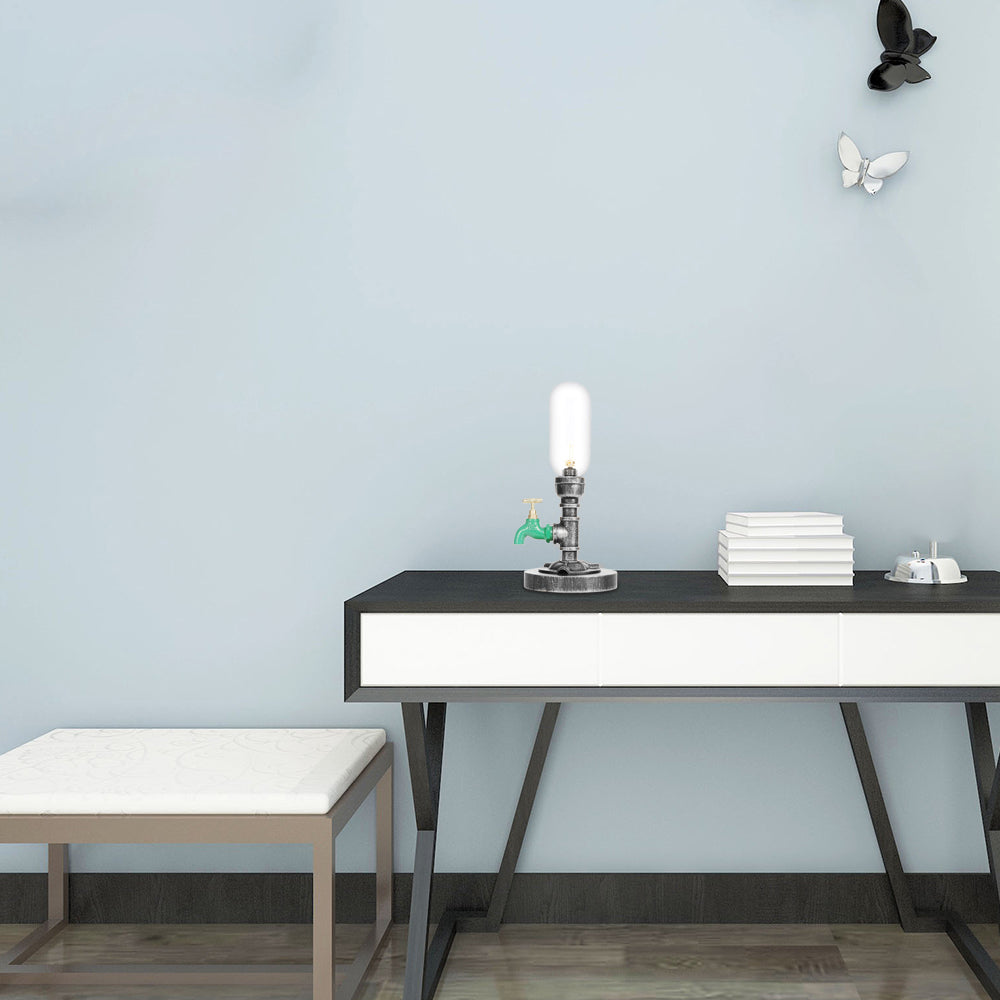 Lampe de table élégante en verre transparent avec abat-jour