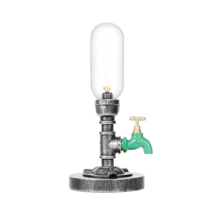 Lampe de table élégante en verre transparent avec abat-jour