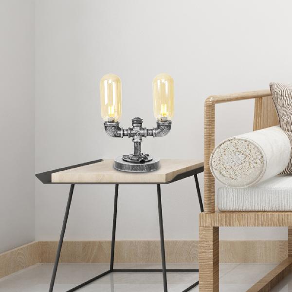 Lampe de table élégante en verre transparent avec abat-jour