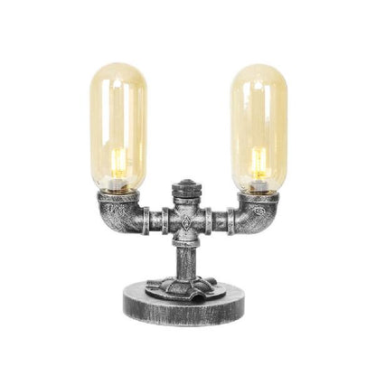 Lampe de table élégante en verre transparent avec abat-jour