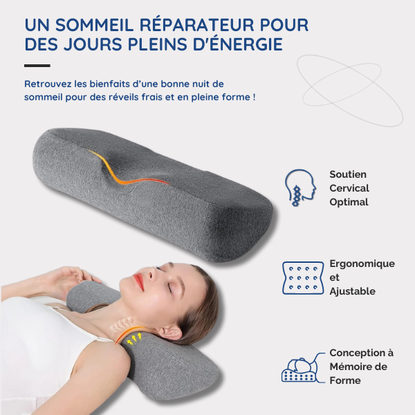 Oreiller ergonomique à mémoire de forme soutien cervical