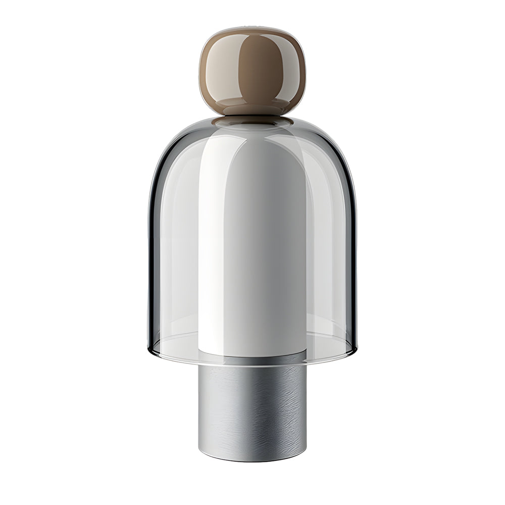 Lampe de table rechargeable en verre transparent à LED dimmable