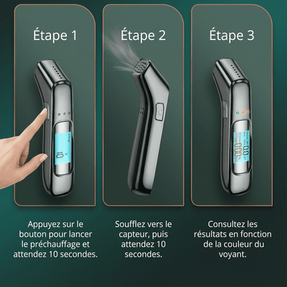 Alcotex™ – Portable Electronic Breathalyzer with Fast Reading and LCD Screen
