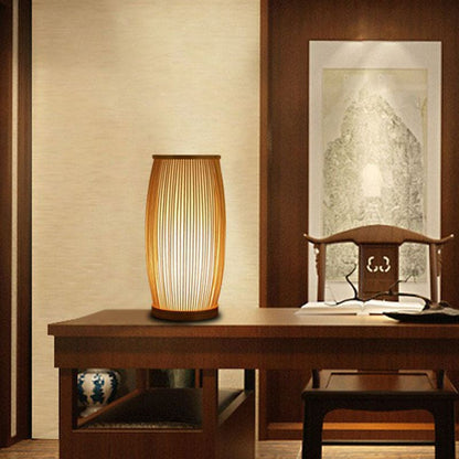 Lampe de table en bambou à fonction veilleuse