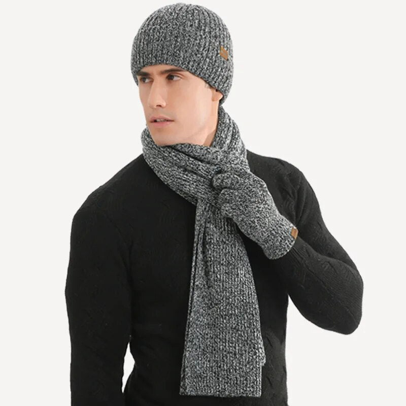 Warm Winter Set with Hat, Scarf, and Gloves