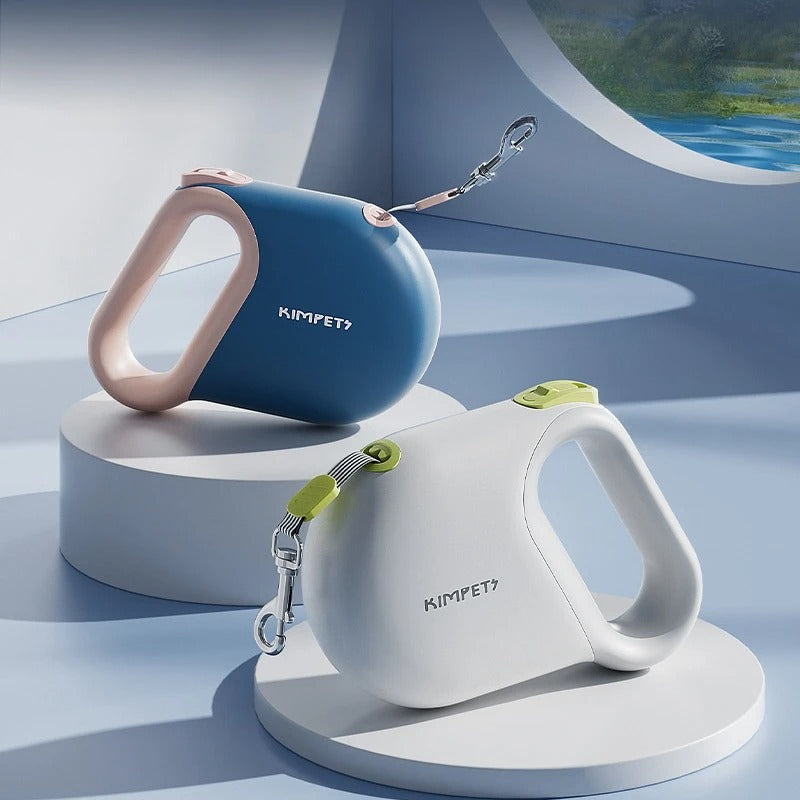 Laisse rétractable automatique à poignée ergonomique
