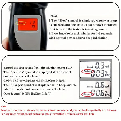 AlcoSense™ – Portable Digital Electronic Breathalyzer, Accurate and Fast