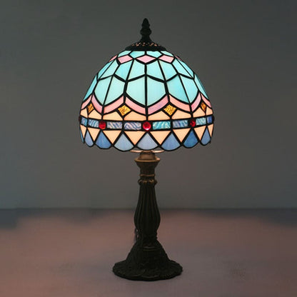 Lampe de table en verre motif Tiffany élégante