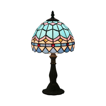 Lampe de table en verre motif Tiffany élégante
