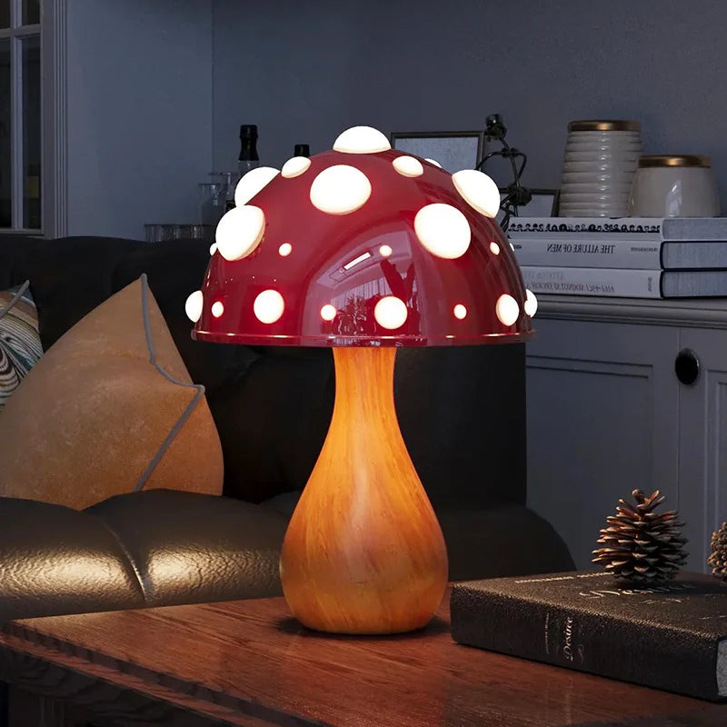 Lampe décorative en forme de champignon amanite