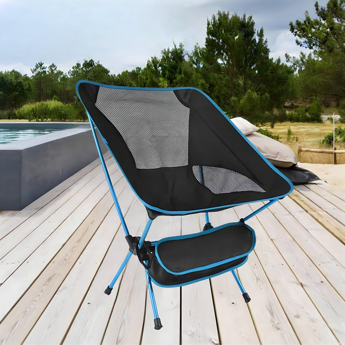 Chaise pliante portable légère en acier pour camping