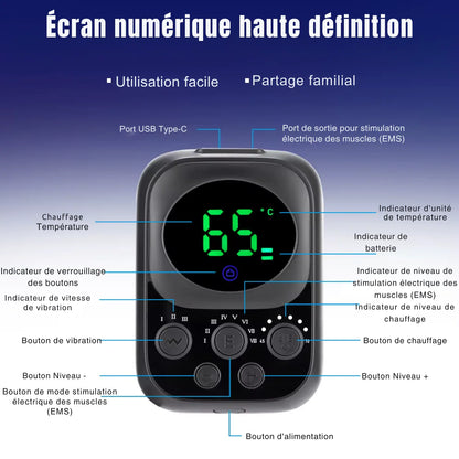 EMS Heated Knee Brace 60 °C – Long-Lasting 5000 mAh Battery