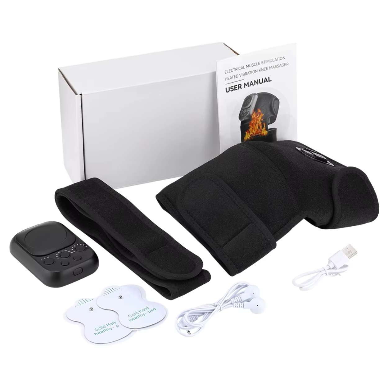 EMS Heated Knee Brace 60 °C – Long-Lasting 5000 mAh Battery