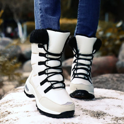 Bottes chaudes à lacets en textile isolant