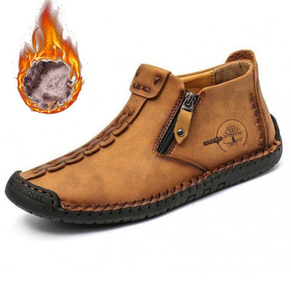 Bottes de cheville vintage cousues main en cuir