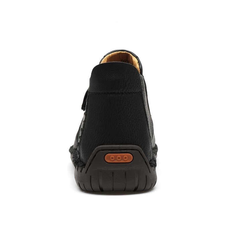 Bottes de cheville vintage cousues main en cuir