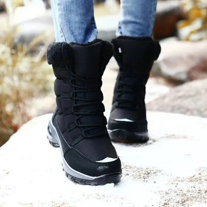 Bottes chaudes à lacets en textile isolant