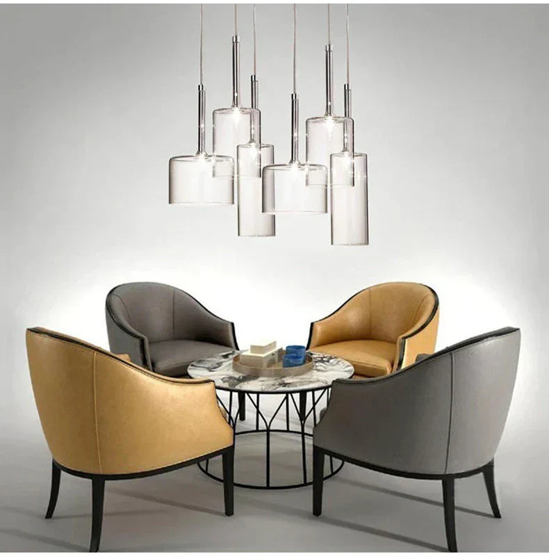 Suspension de salle à manger LED moderne en verre