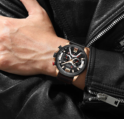 Montre-bracelet analogique élégante à bracelet en acier inoxydable
