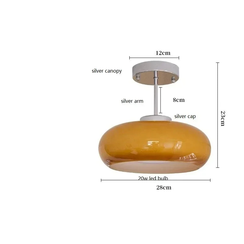 Lampe suspendue LED en verre élégante