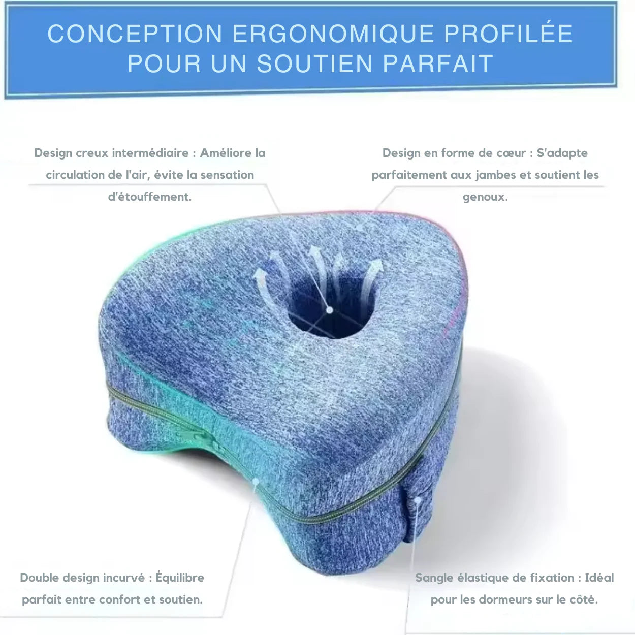 Ergonomic Leg Lumbar Pillow in Memory Foam