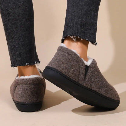 Pantoufles moelleuses en fourrure chaude coordonnante