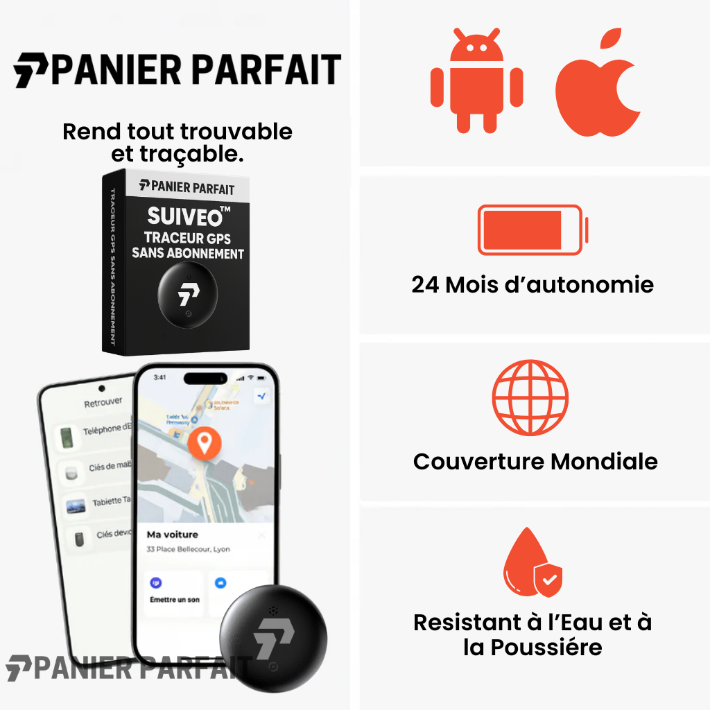 Traceur GPS moto sans fil compatible Android iOS