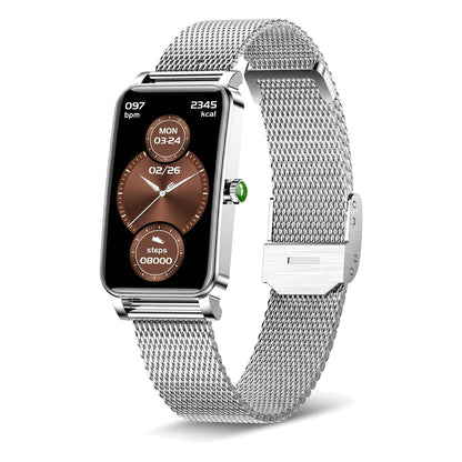Montre connectée élégante avec suivi santé et fitness
