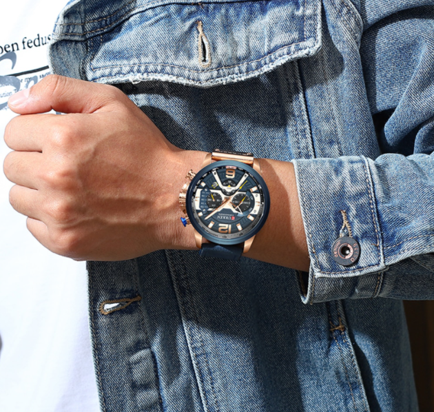 Montre-bracelet analogique élégante à bracelet en acier inoxydable
