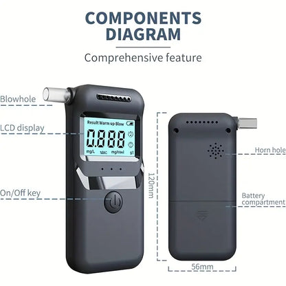 AlcoZen™ – Portable Electronic Breathalyzer with Precise LCD Display