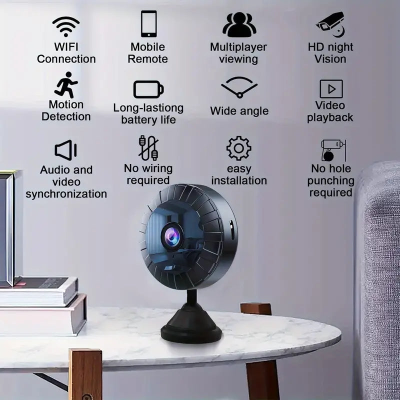 Mini caméra espion sans fil 4K pour surveillance intérieure