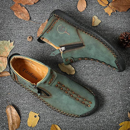 Bottes de cheville vintage cousues main en cuir