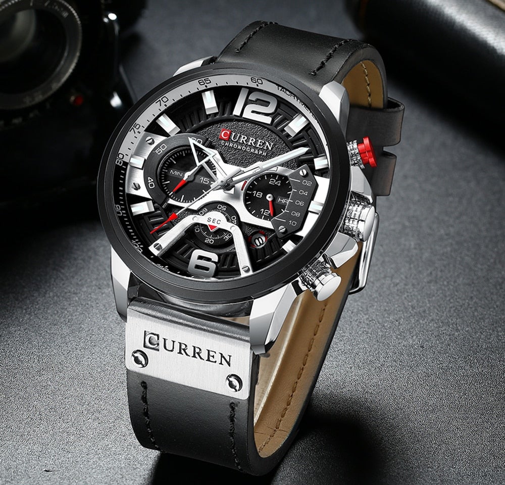Montre-bracelet analogique élégante à bracelet en acier inoxydable